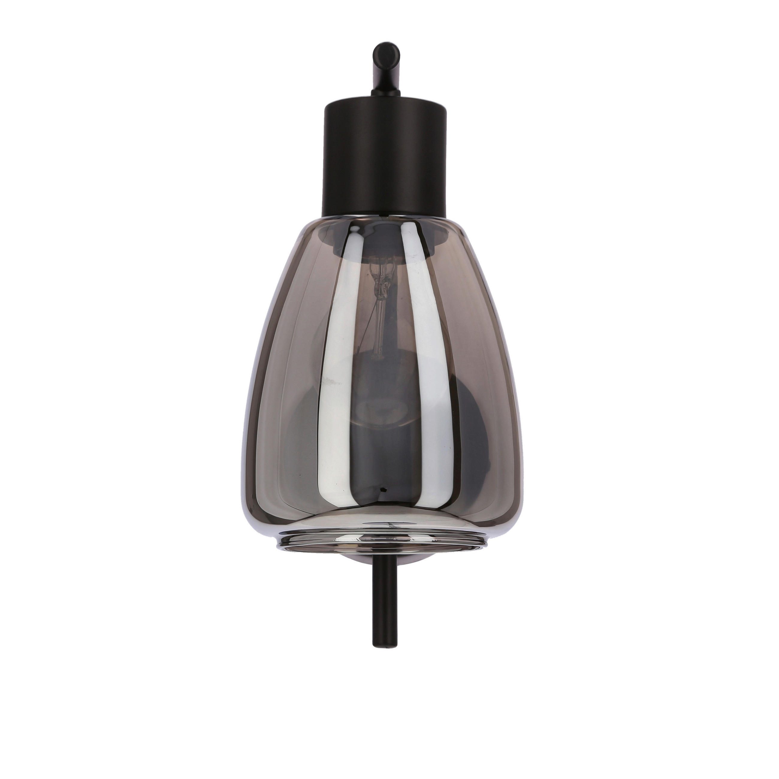 WANDLEUCHTE 17.4/12/23.5 cm   - Schwarz, Design, Glas/Metall (17.4/12/23.5cm)