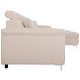 ECKSOFA in Flachgewebe Creme  - Chromfarben/Creme, KONVENTIONELL, Textil/Metall (268/175cm) - Carryhome
