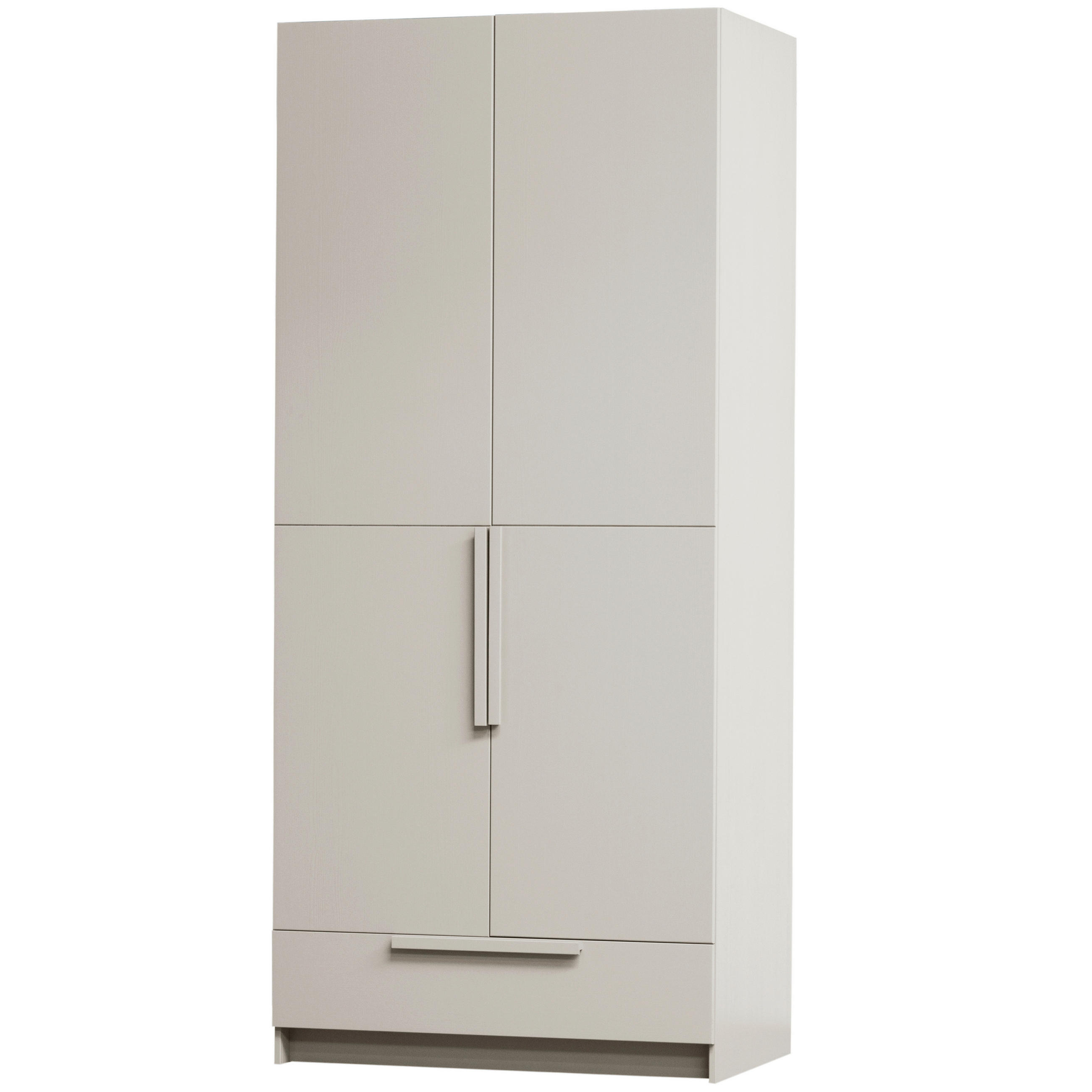 GARDEROBENSCHRANK Pure  in 95/215/60 cm  - Hellgrau, Design, Holz (95/215/60cm) - Livetastic