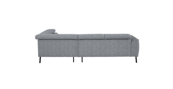 ECKSOFA in Webstoff Hellgrau 280/205 cm - Hellgrau/Schwarz, Design, Textil/Metall (280/205cm) - Xora