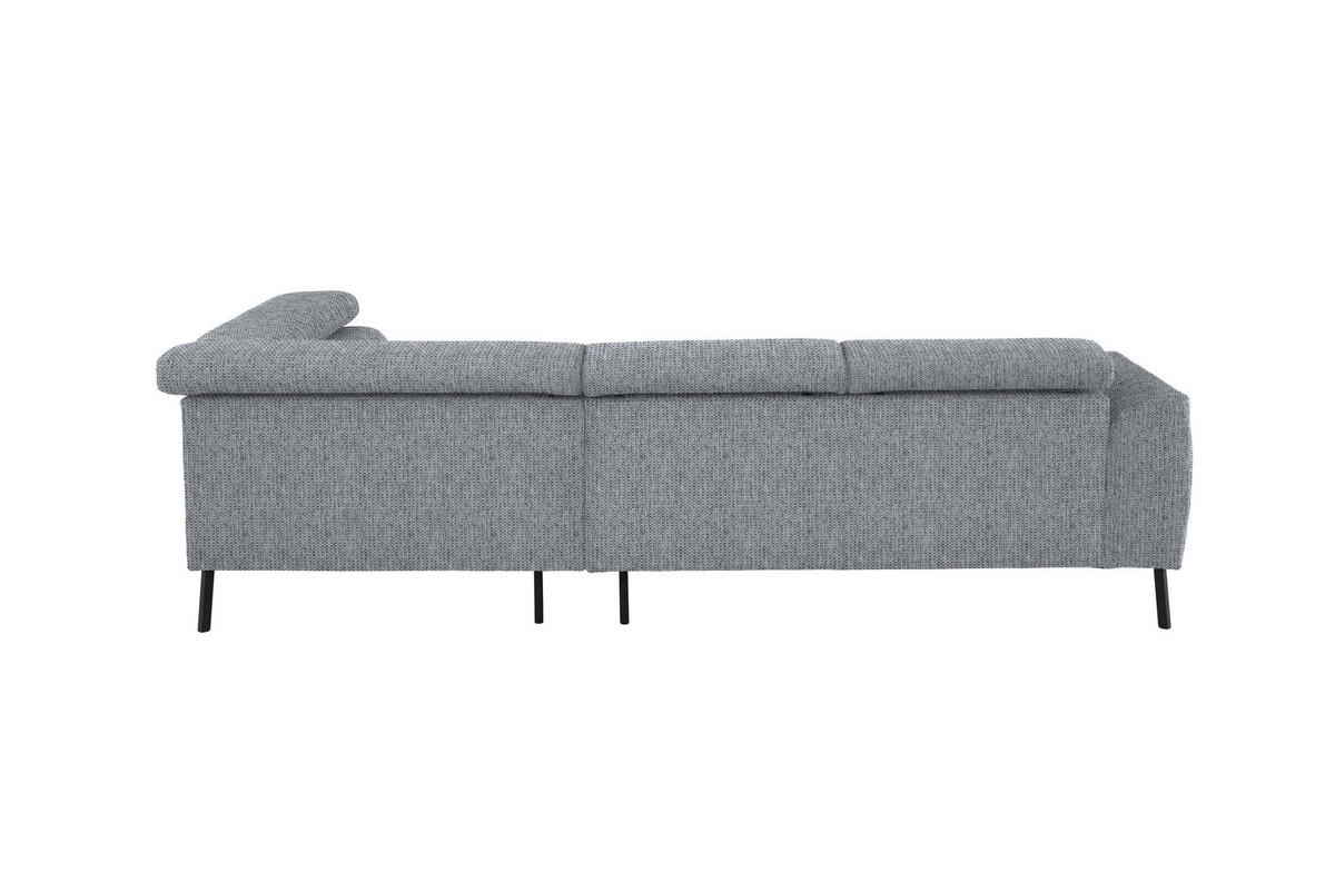 ECKSOFA in Webstoff Hellgrau  - Hellgrau/Schwarz, Design, Textil/Metall (280/205cm) - MID.YOU