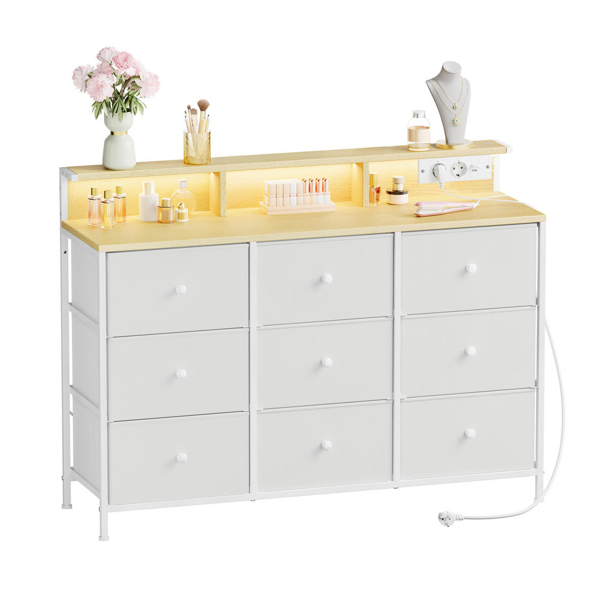 KOMMODE  in 114/84/33,5 cm  - Ecru/Weiß, Basics, Holzwerkstoff/Kunststoff (114/84/33,5cm)