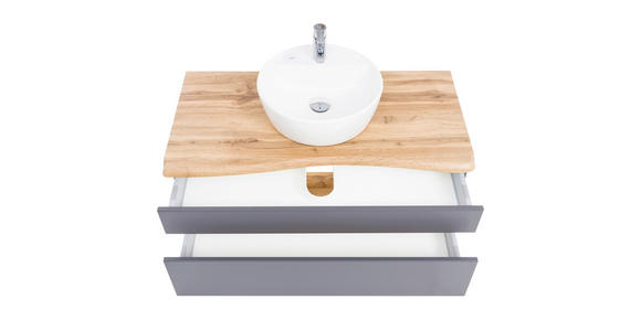 WASCHTISCHKOMBI 101 cm - Graphitfarben/Weiß, Natur, Keramik/Holzwerkstoff (101cm) - Xora