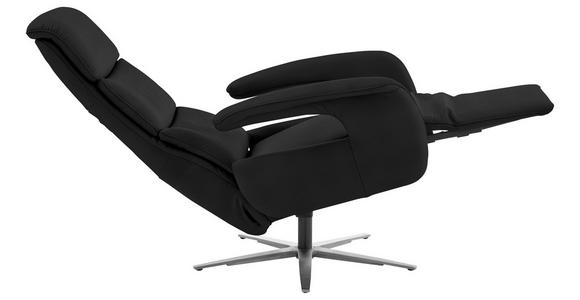 RELAXSESSEL in Leder Schwarz  - Edelstahlfarben/Schwarz, Design, Leder/Metall (76/119/86cm) - Dieter Knoll