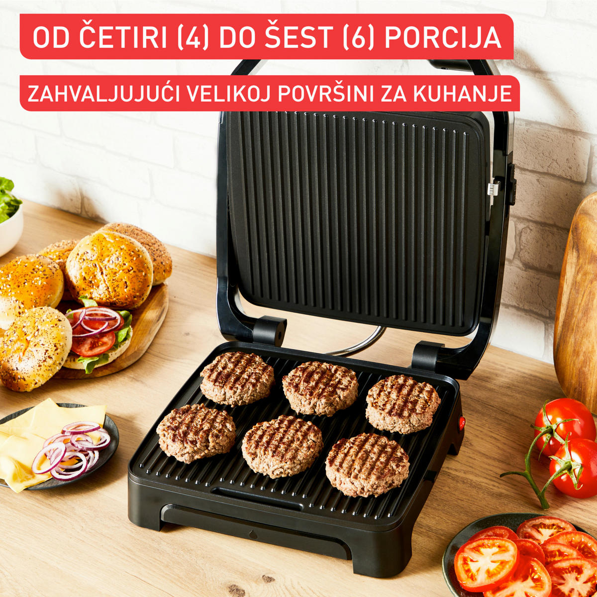 KONTAKTNI ŽAR  Tefal Inicio Adjust 2in1, Panini Maker & Grill - barve nerjavečega jekla, Basics, kovina (37.4/43.6/19cm) - Tefal