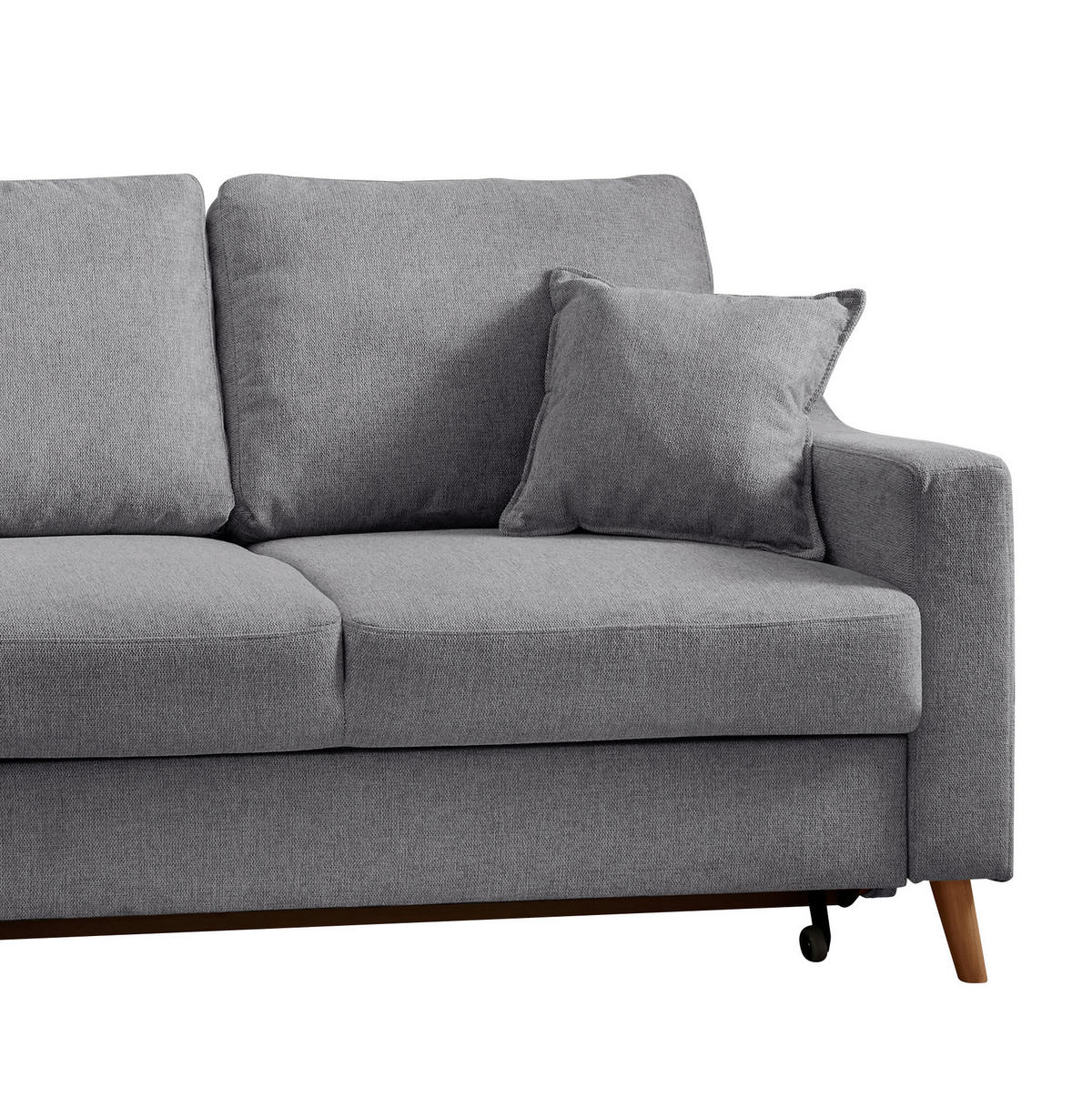 ECKSOFA in Chenille Dunkelgrau  - Dunkelgrau/Naturfarben, Konventionell, Holz/Textil (200/230cm) - Livetastic