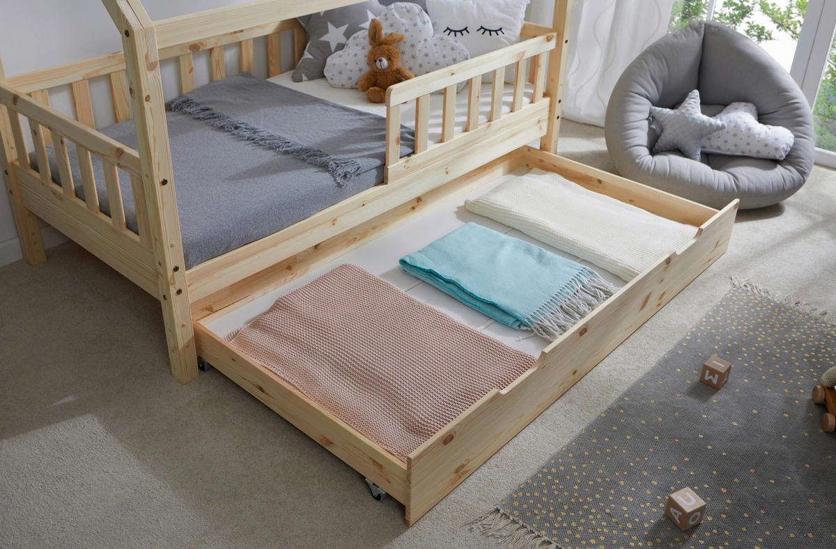 HAUSBETT 80/160 cm Naturfarben  - Naturfarben, Modern, Holz/Textil (80/160cm) - MID.YOU