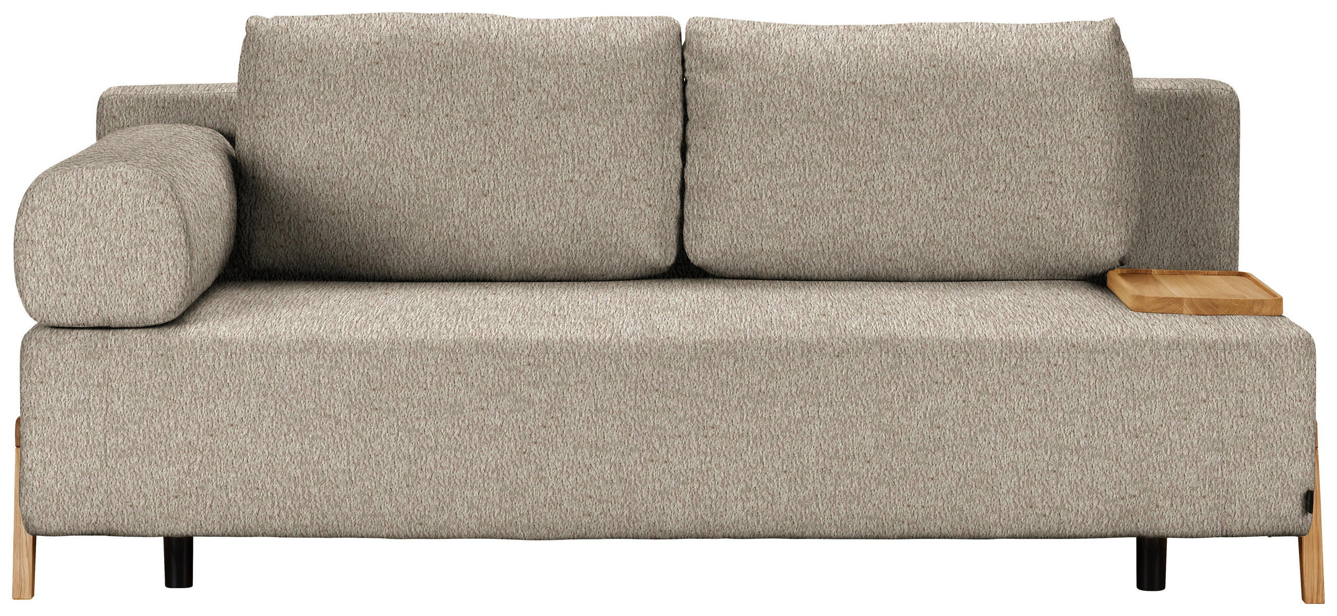SCHLAFSOFA Teddystoff Greige  - Greige/Naturfarben, Design, Holz/Textil (211/88/102cm) - Niels Andersson