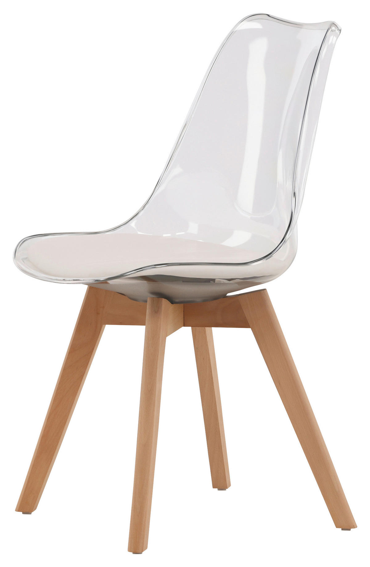 STOLSET 2 styck läderimitation (vegan)  - vit/björkfärgad, Design, trä/textil (49/85/50cm) - Livetastic