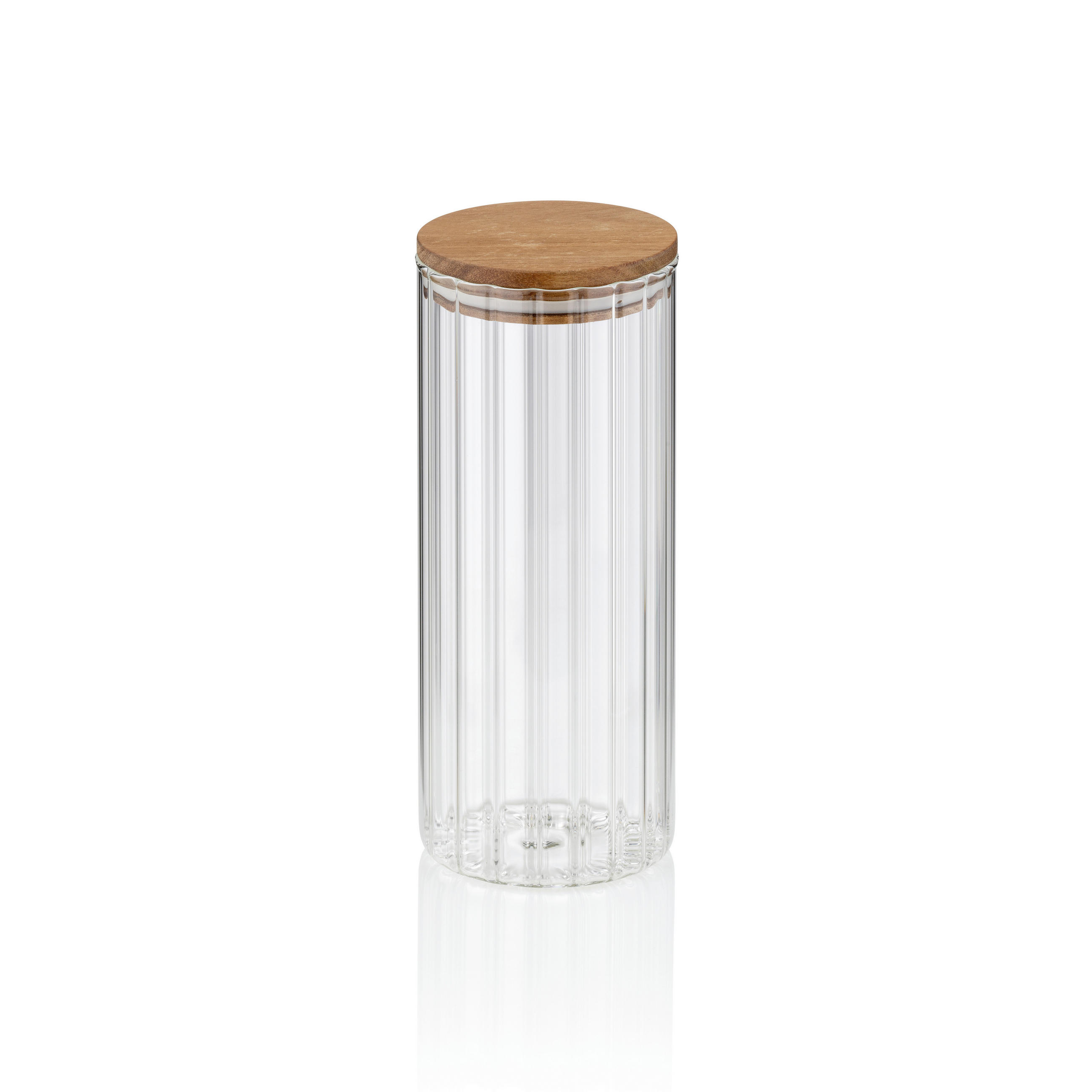 VORRATSDOSE 1,1 l  - Transparent, KONVENTIONELL, Glas/Holz (9/22,5cm) - Kela