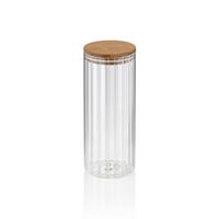 VORRATSDOSE 1,1 l  - Transparent, KONVENTIONELL, Glas/Holz (9/22,5cm) - Kela