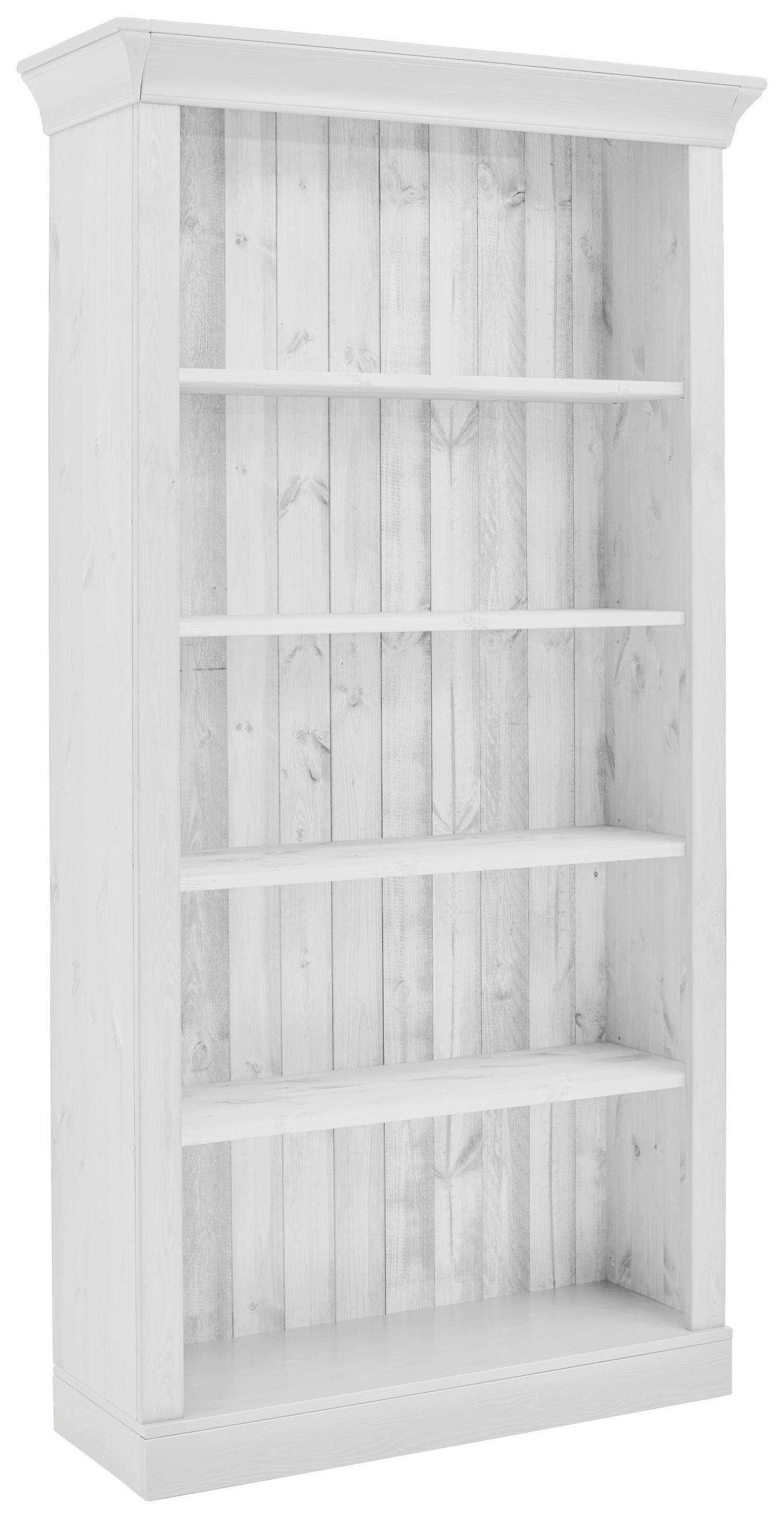 REGAL Kiefer massiv Weiß  - Weiß, ROMANTIK / LANDHAUS, Holz (108/202/38cm) - Boxxx
