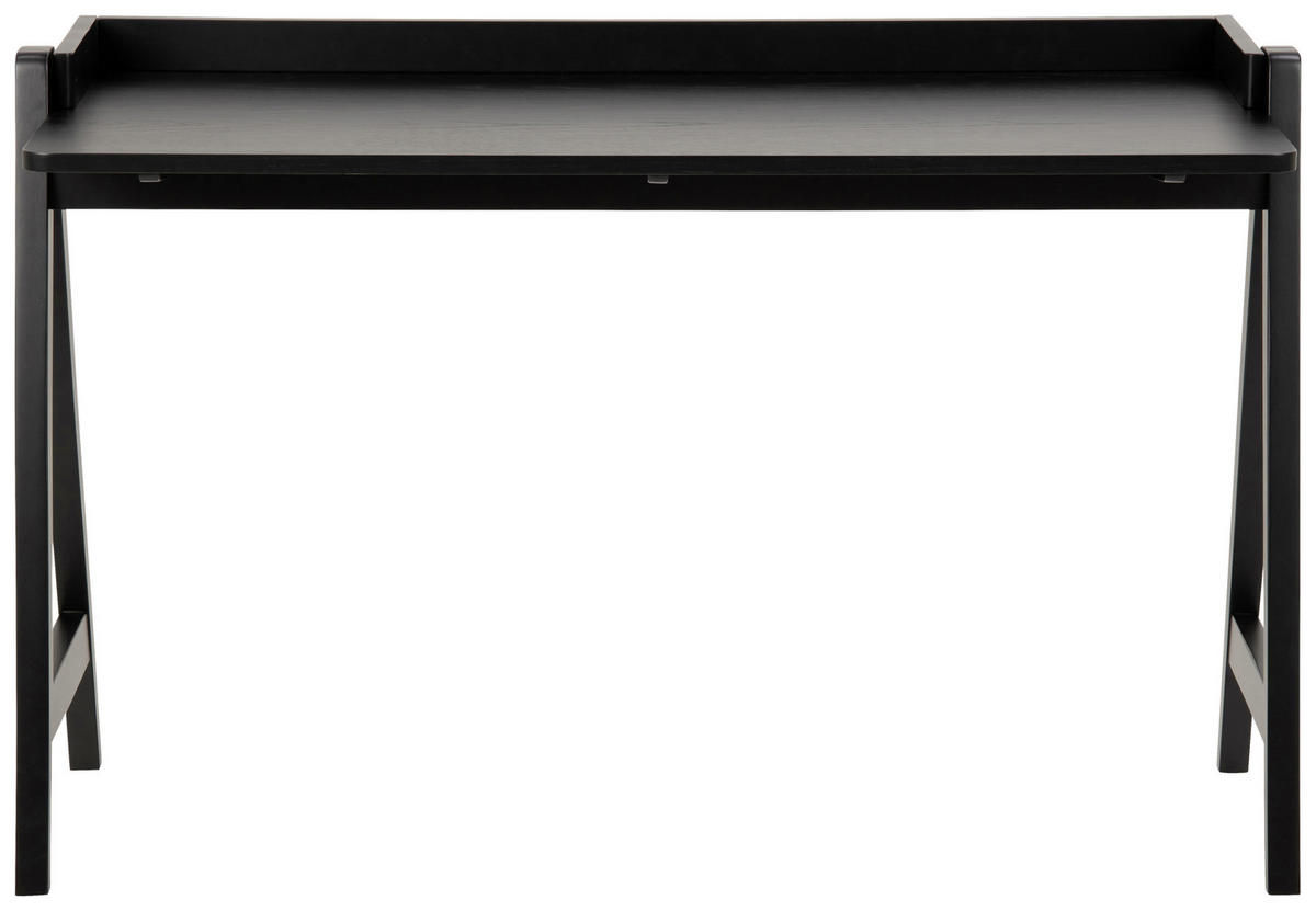 KONSOLENTISCH Eiche, Kautschukholz furniert, massiv Schwarz  - Schwarz, KONVENTIONELL, Holz (126,6/51,6/80cm) - Ambia Home