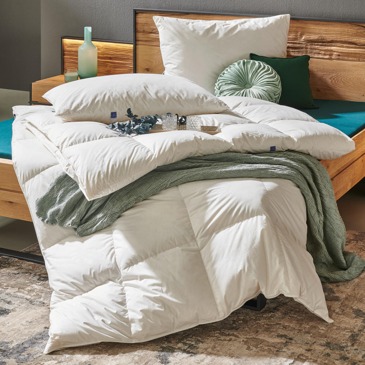 LETNÁ PRIKRÝVKA, 135/200 cm, páperie - biela, Natur, textil (135/200cm) - Billerbeck