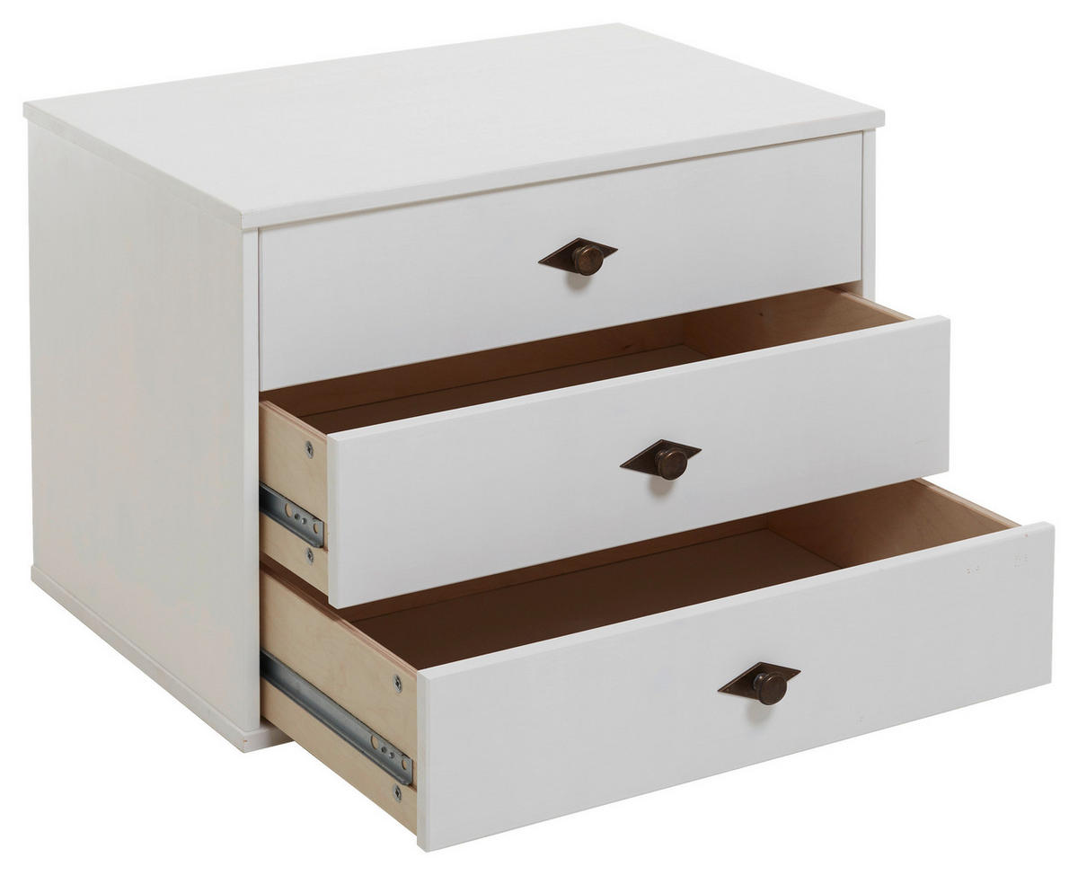 SCHUBKASTENEINSATZ  - Weiß, ROMANTIK / LANDHAUS, Holz (66/50/45cm) - Boxxx