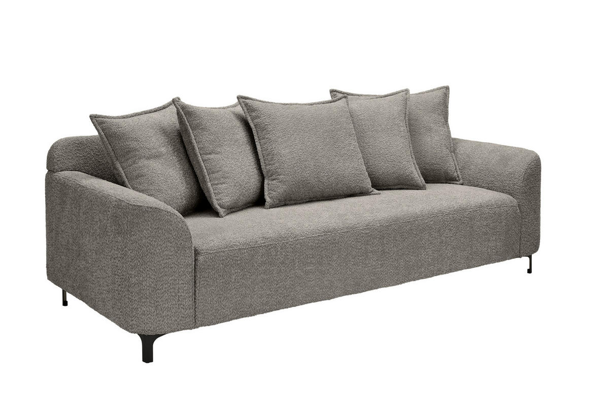 3-SITZER-SOFA Chenille Grau  - Schwarz/Grau, KONVENTIONELL, Textil/Metall (228/84/99cm) - Carryhome