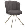 STUHL drehbar Mikrofaser Edelstahlfarben, Mokka  - Edelstahlfarben/Mokka, Design, Textil/Metall (62/83/64cm) - Venjakob