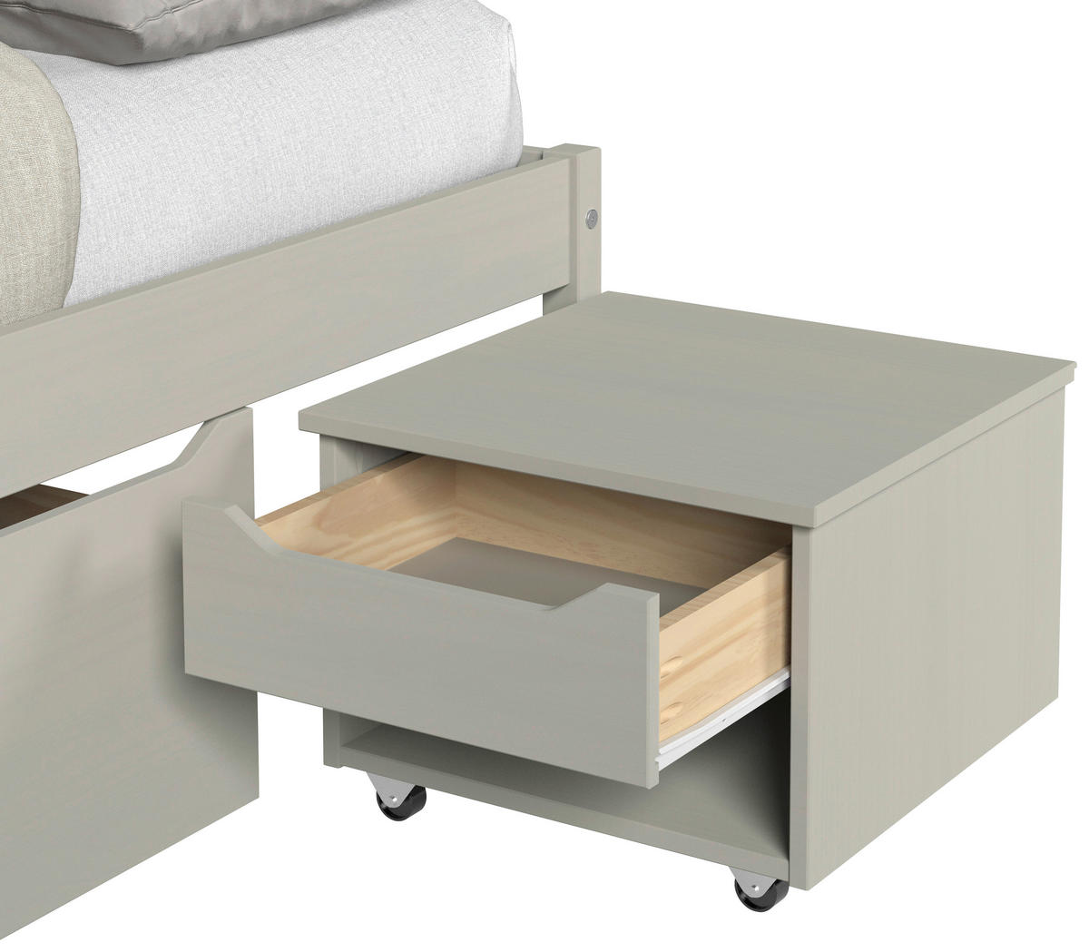 STAURAUMBETT 90/200 cm  Taupe   - Taupe/Naturfarben, Modern, Holz/Holzwerkstoff (90/200cm) - MID.YOU