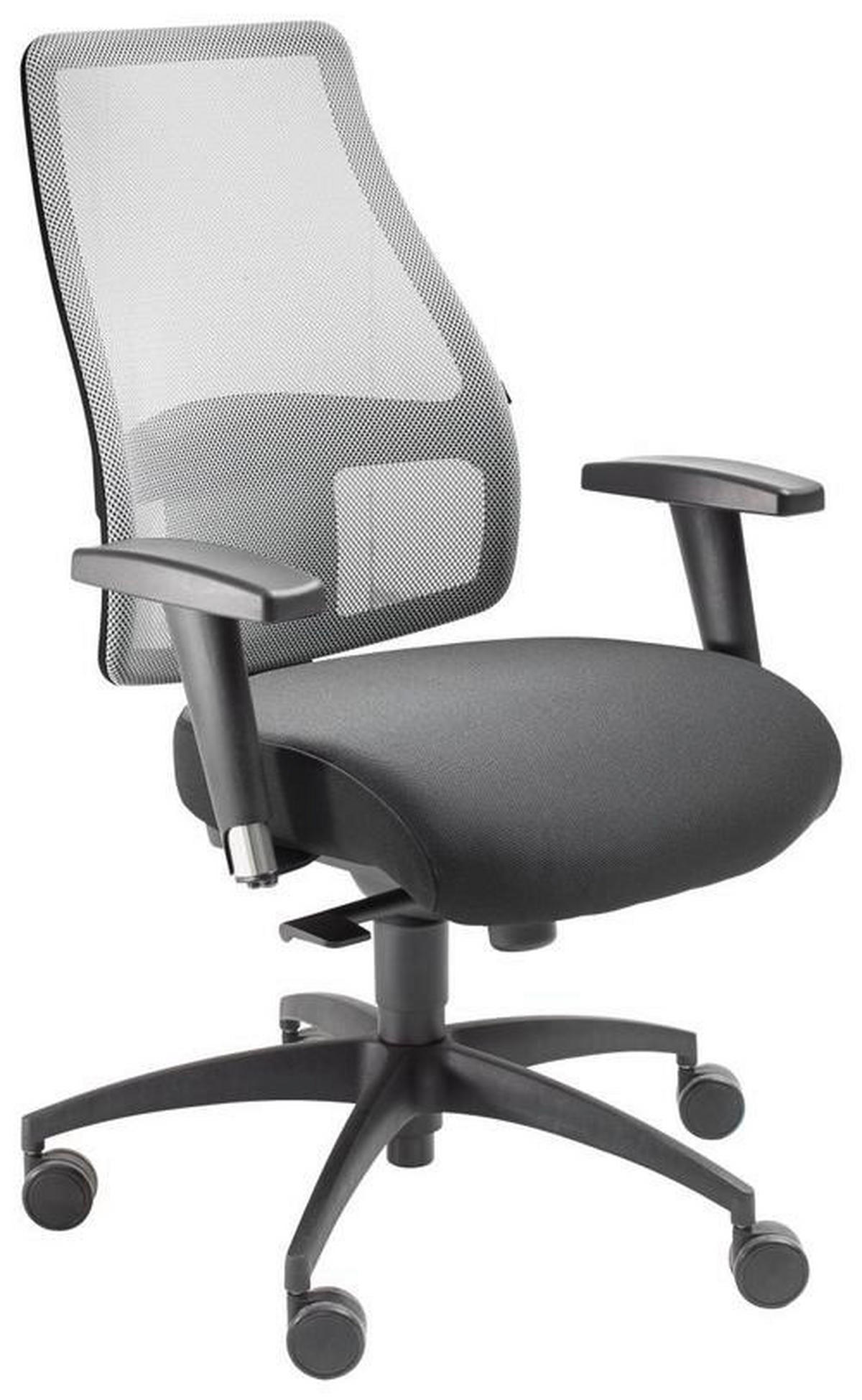 DREHSTUHL Flachgewebe Grau, Schwarz  - Schwarz/Grau, Design, Kunststoff/Textil (48/113-118/42-47cm) - Topstar