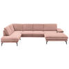WOHNLANDSCHAFT in Webstoff Rosa  - Schwarz/Rosa, Design, Textil/Metall (208/344/180cm) - Dieter Knoll