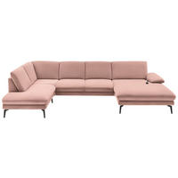 SALON PANORAMIQUE in Webstoff Rosa  - Schwarz/Rosa, Design, Textil/Metall (208/344/180cm) - Dieter Knoll