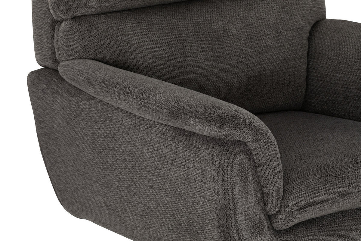 SESSEL in Webstoff Braun  - Schwarz/Braun, KONVENTIONELL, Textil/Metall (76/103/89cm) - Livetastic