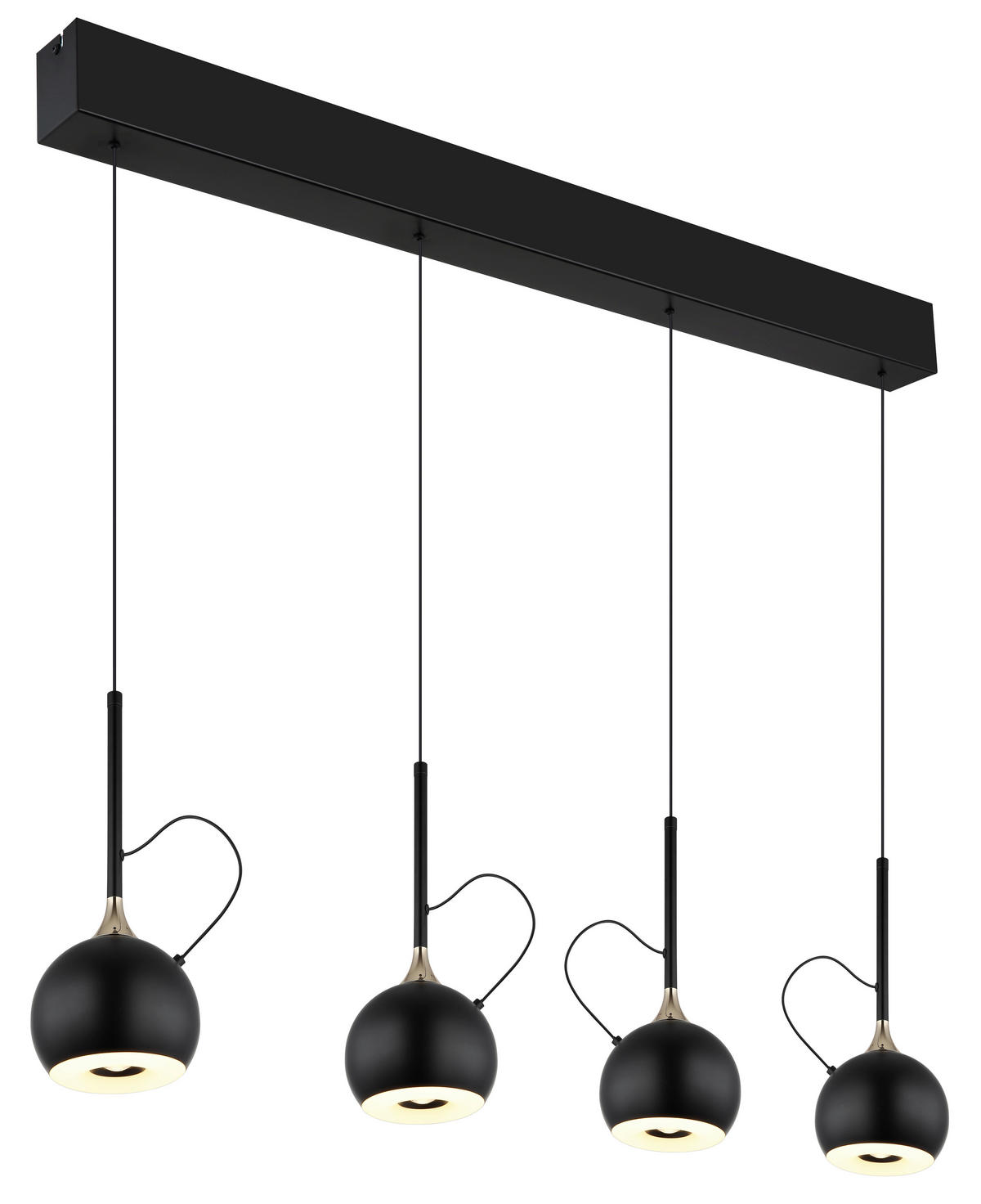 LED-HÄNGELEUCHTE 93/12/150 cm  - Goldfarben/Schwarzchrom, Design, Kunststoff/Metall (93/12/150cm) - Globo