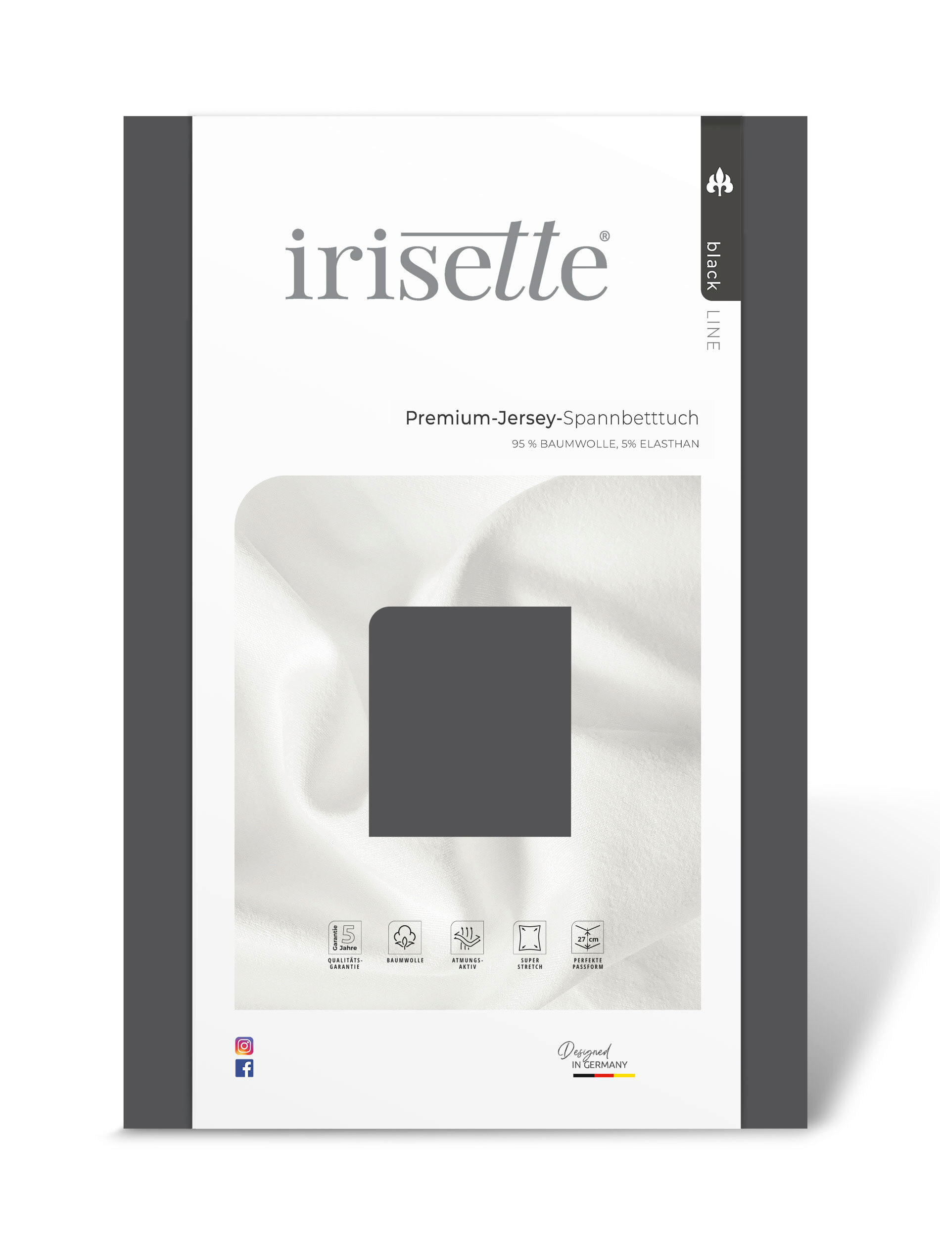 SPANNBETTTUCH Jersey  - Anthrazit, KONVENTIONELL, Textil (90-100/200-220cm) - Irisette