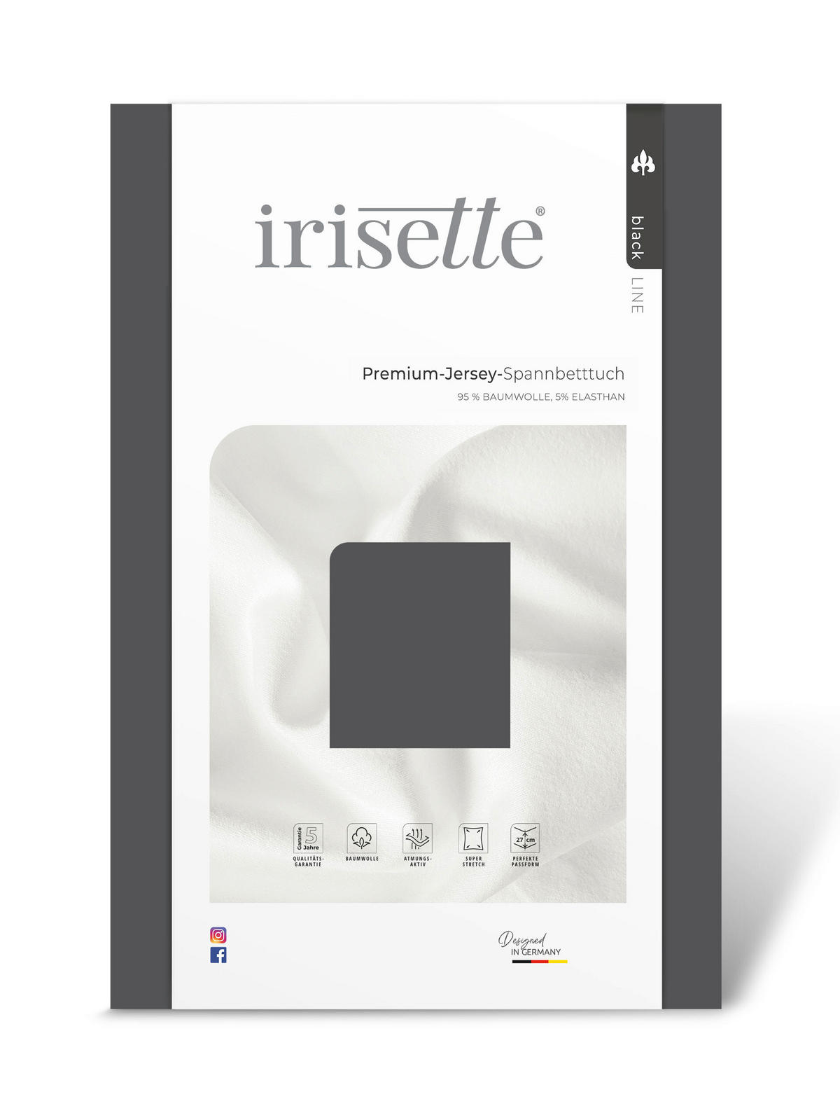 SPANNLEINTUCH 90-100/200-220 cm Jersey  - Anthrazit, KONVENTIONELL, Textil (90-100/200-220cm) - Irisette