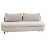 SCHLAFSOFA Simon Webstoff, Plüsch Naturfarben  inkl. Rücken echt, Schlaffunktion, Bettkasten, Rückenkissen  - Schwarz/Naturfarben, Design, Textil (213/89/105cm) - Novel