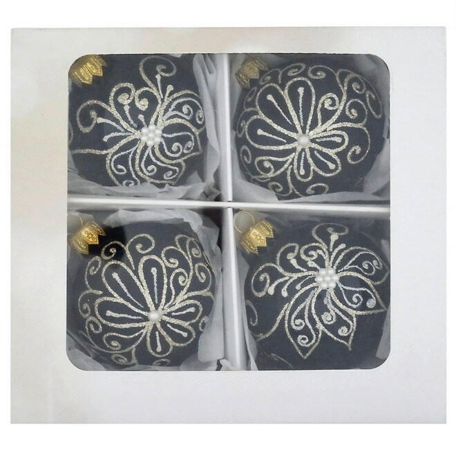 CHRISTBAUMKUGEL-SET 6 cm  - Schwarz, LIFESTYLE, Glas/Metall (6cm) - X-Mas