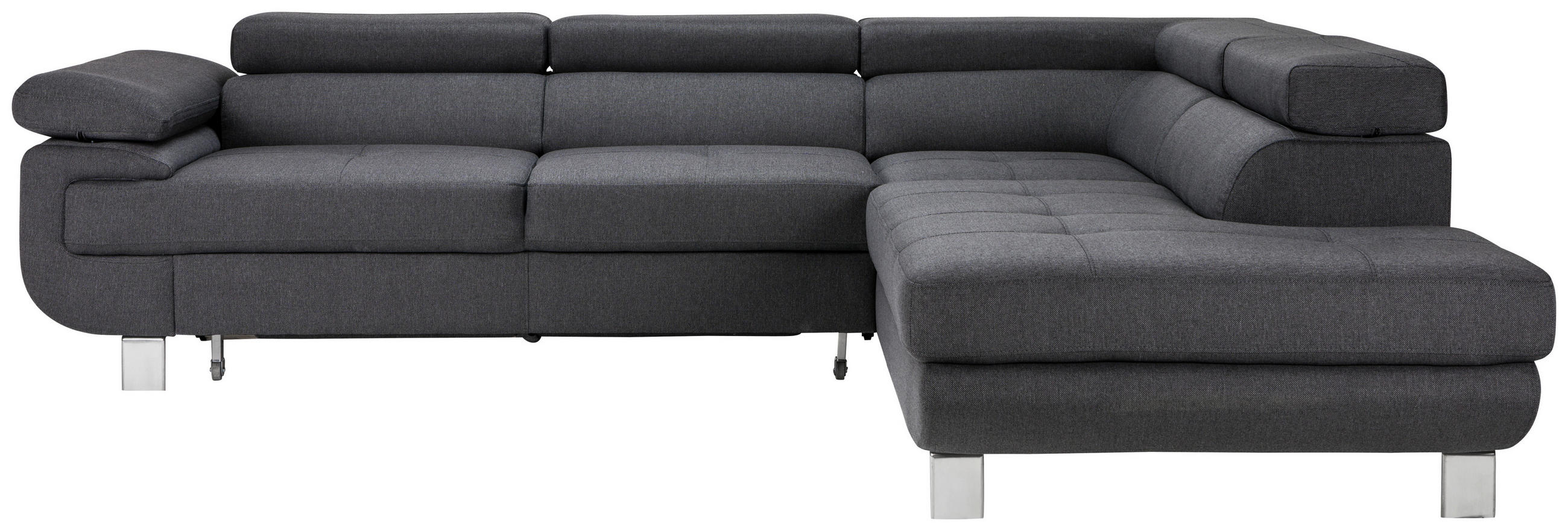 SOFFA i vävt tyg grå  - kromfärg/grå, Design, metall/textil (275/73-87/230cm) - Carryhome