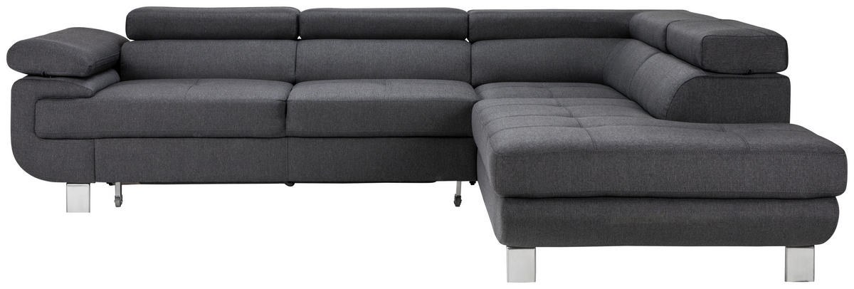 SOFFA i vävt tyg grå  - kromfärg/grå, Design, metall/textil (275/73-87/230cm) - Carryhome