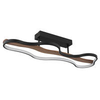 LED SVJETILJKA STROPNA  - tamno smeđa/crna, Natur, drvo/metal (80,6/29/15cm) - Globo