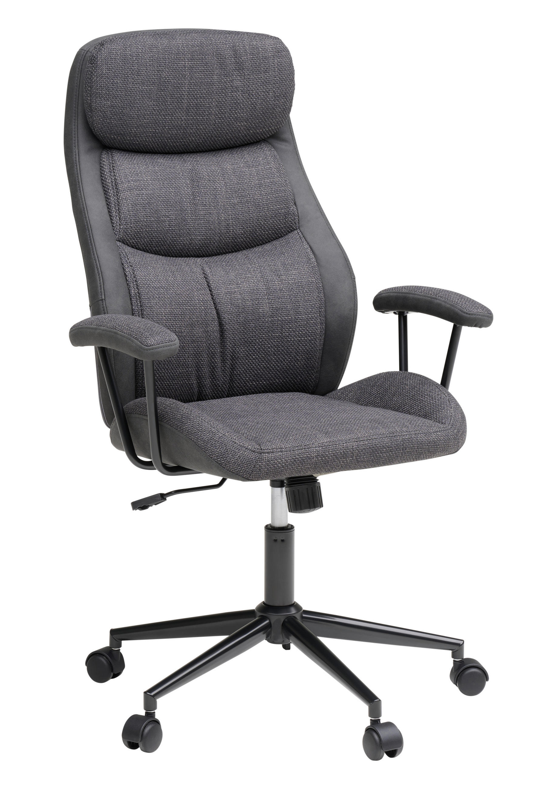 Scaun Directorial, țesătură, gri - negru/gri, Modern, plastic/metal (64/103-113/66cm) - MID.YOU