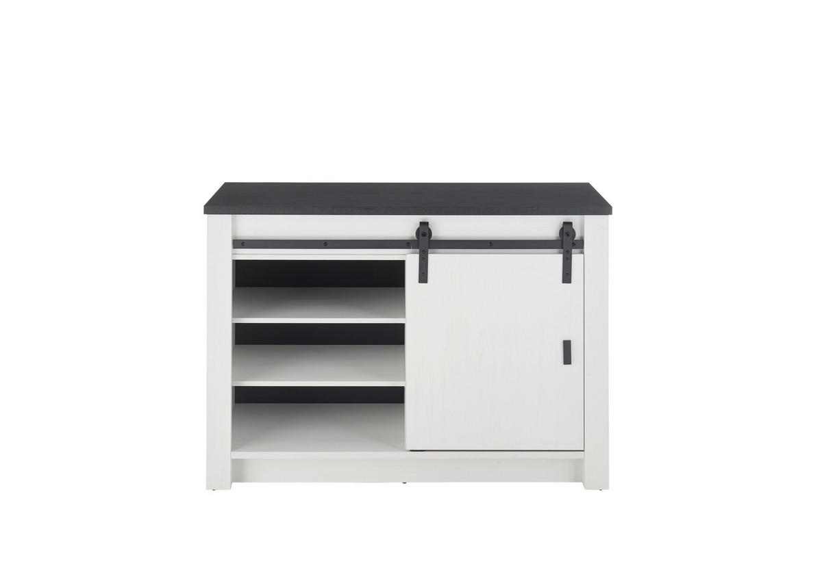 SPÜLENUNTERSCHRANK 133/93/64 cm  in Anthrazit, Weiß  - Anthrazit/Schwarz, Trend, Holzwerkstoff/Metall (133/93/64cm) - MID.YOU