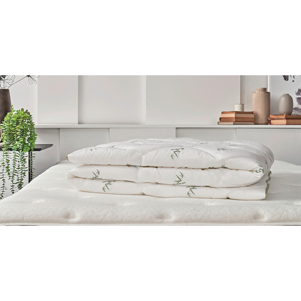 Thumbnail - Yatas Bettdecke, Weiß, Textil, Blätter, Füllung: Polyester, 155x220x3 cm, Hohenstein, Oeko-Tex® Standard 100, Made in Tu...