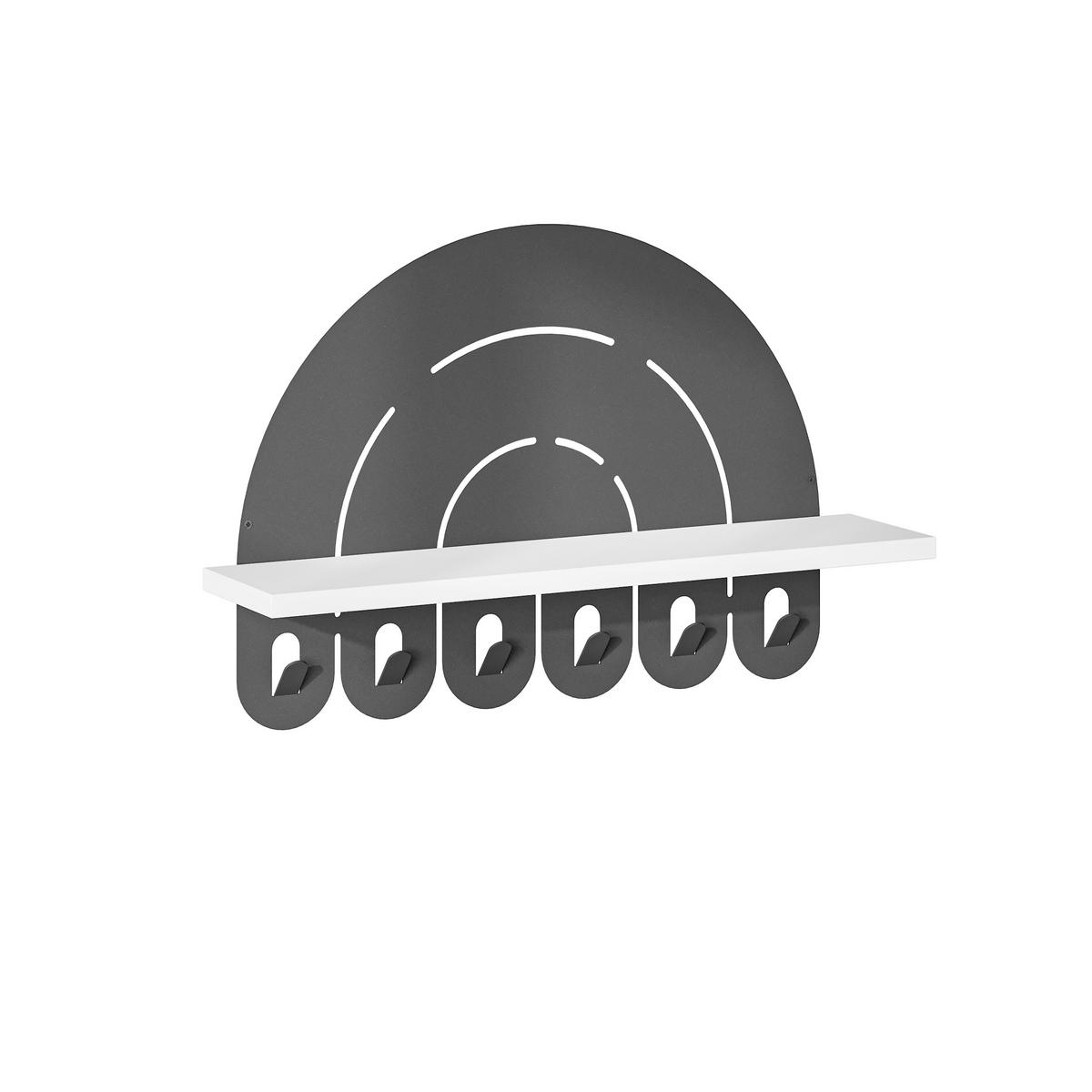 WANDGARDEROBE  in Weiß  - Weiß, Design, Holzwerkstoff/Metall (60/40/14cm) - Livetastic