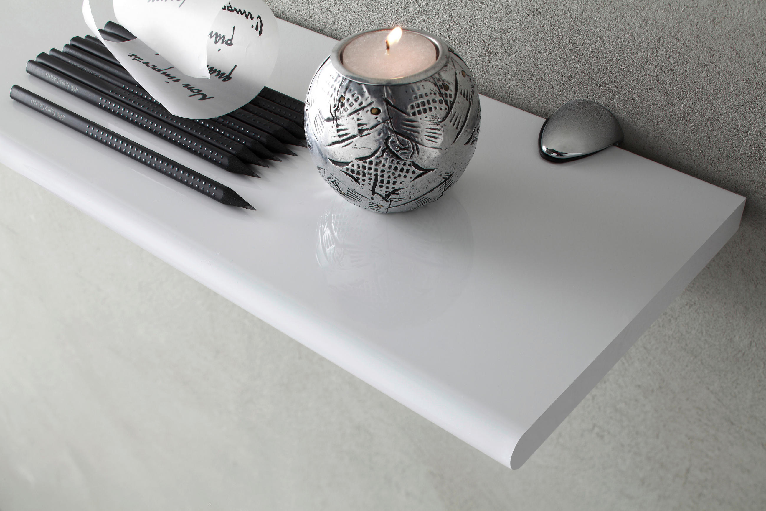 VÄGGHYLLA 60/1,8/18 cm  - vit högglans, Klassisk, trämaterial (60/1,8/18cm) - Xora