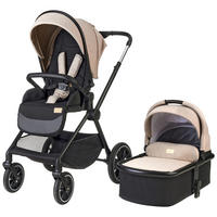 KINDERWAGENSET    - Beige/Schwarz, Trend, Kunststoff/Textil (73/61/110cm) - Jimmylee