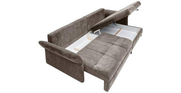 ECKSOFA Taupe Chenille  - Taupe/Schwarz, KONVENTIONELL, Textil/Metall (291/153cm) - Hom`in