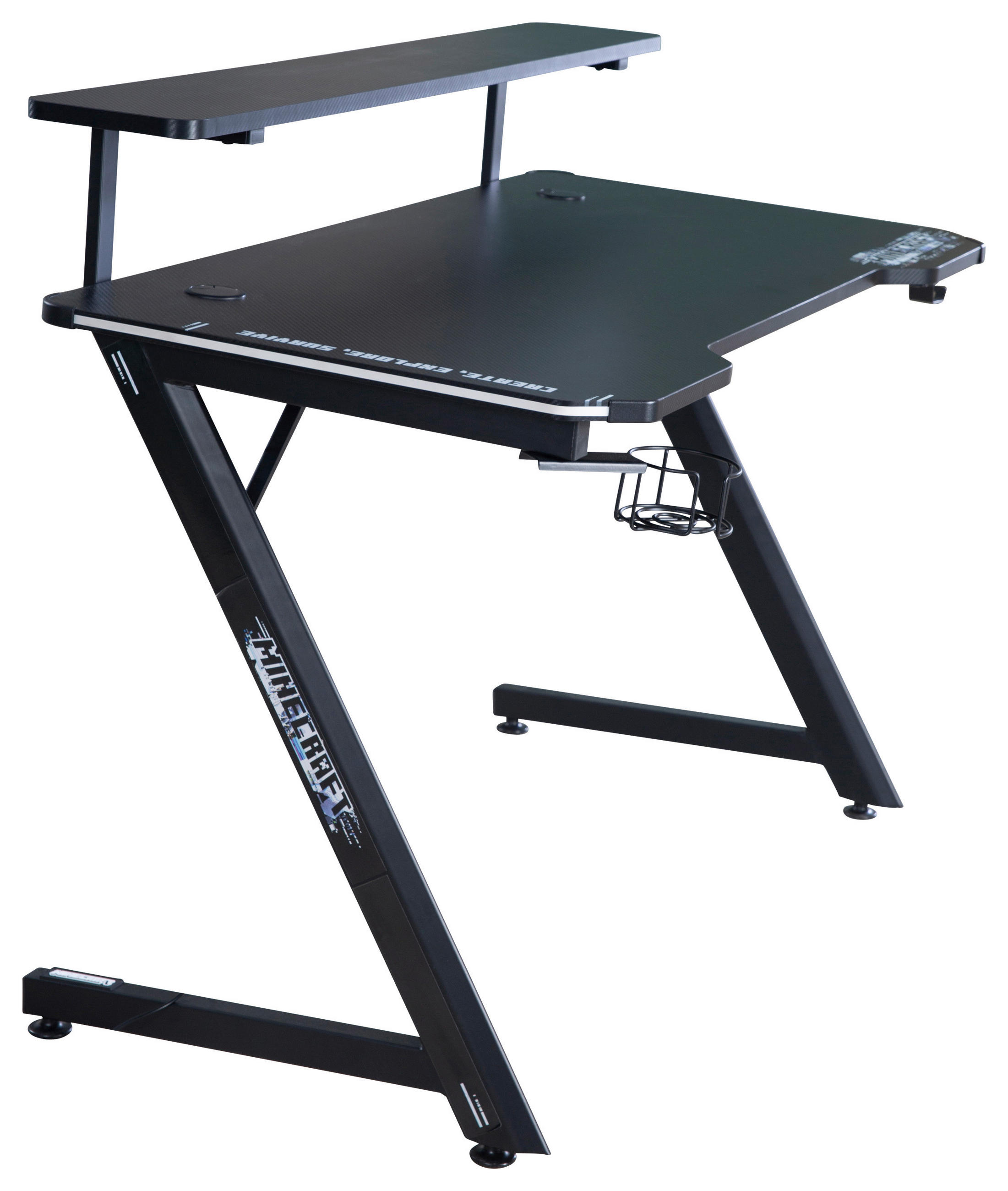 GAMINGTISCH Schwarz  - Schwarz, MODERN, Holzwerkstoff/Metall (120/60/89,5cm) - Minecraft
