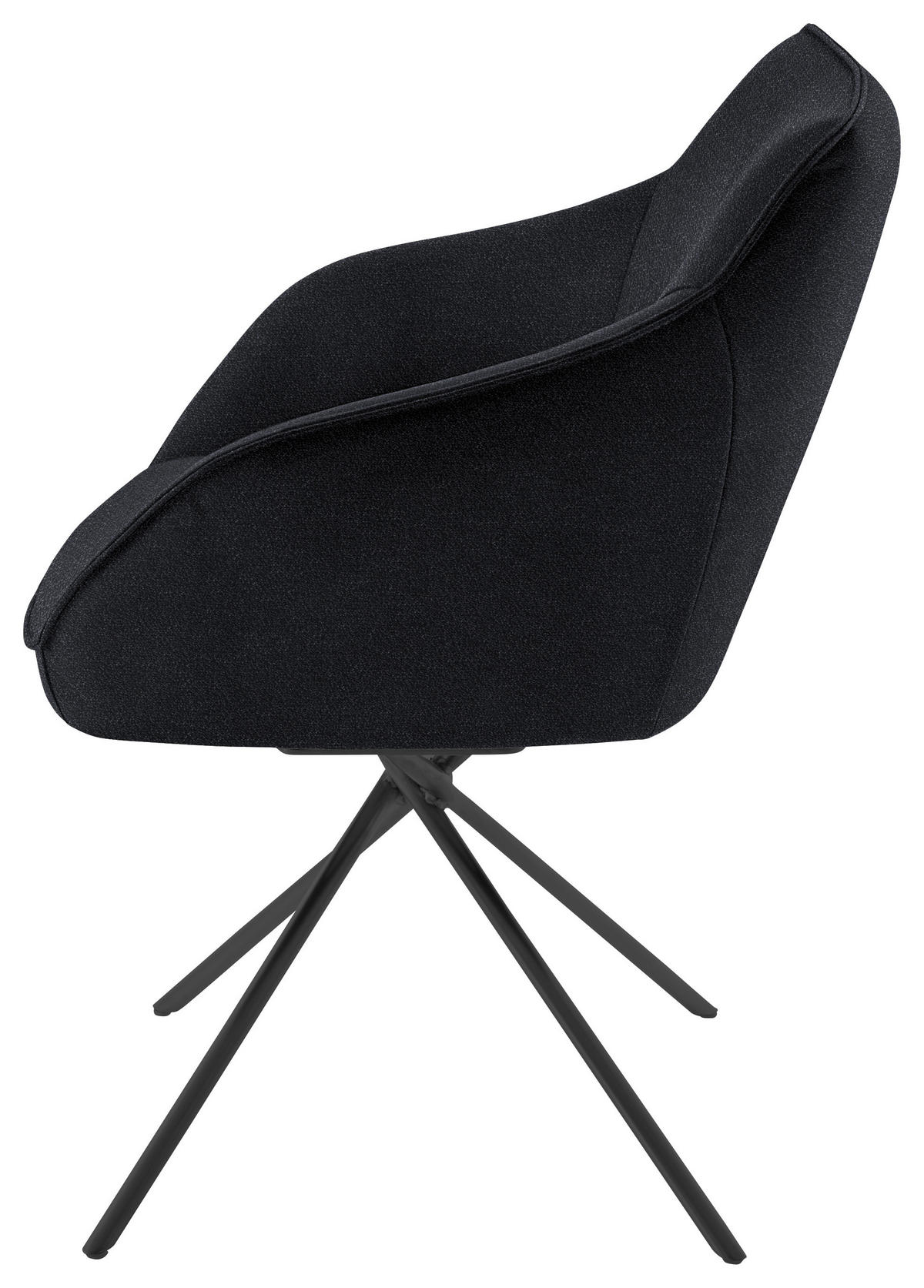 ARMLEHNSTUHL Nickel Flachgewebe  - Schwarz/Dunkelblau, Design, Textil/Metall (60/84/67cm) - Koinor