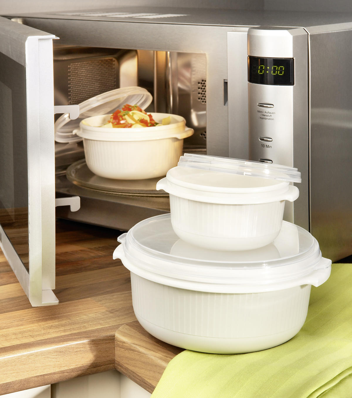 MIKROWELLENSET MICRO FAMILY  - Weiß, Basics, Kunststoff (0.5-1.5l) - Emsa