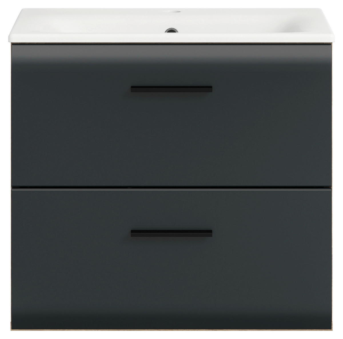 WASCHTISCHKOMBI 60 cm  - Eiche dunkel/Weiss, Basics, Keramik/Holzwerkstoff (60cm) - MID.YOU