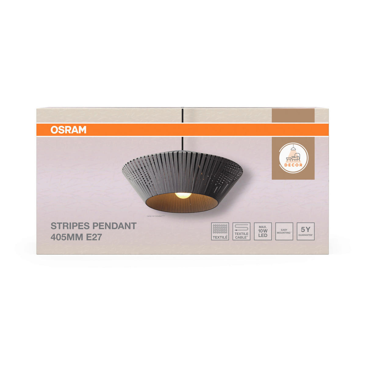 HÄNGELEUCHTE 40,5/120 cm  - Dunkelgrau, Basics, Textil/Metall (40,5/120cm) - Osram