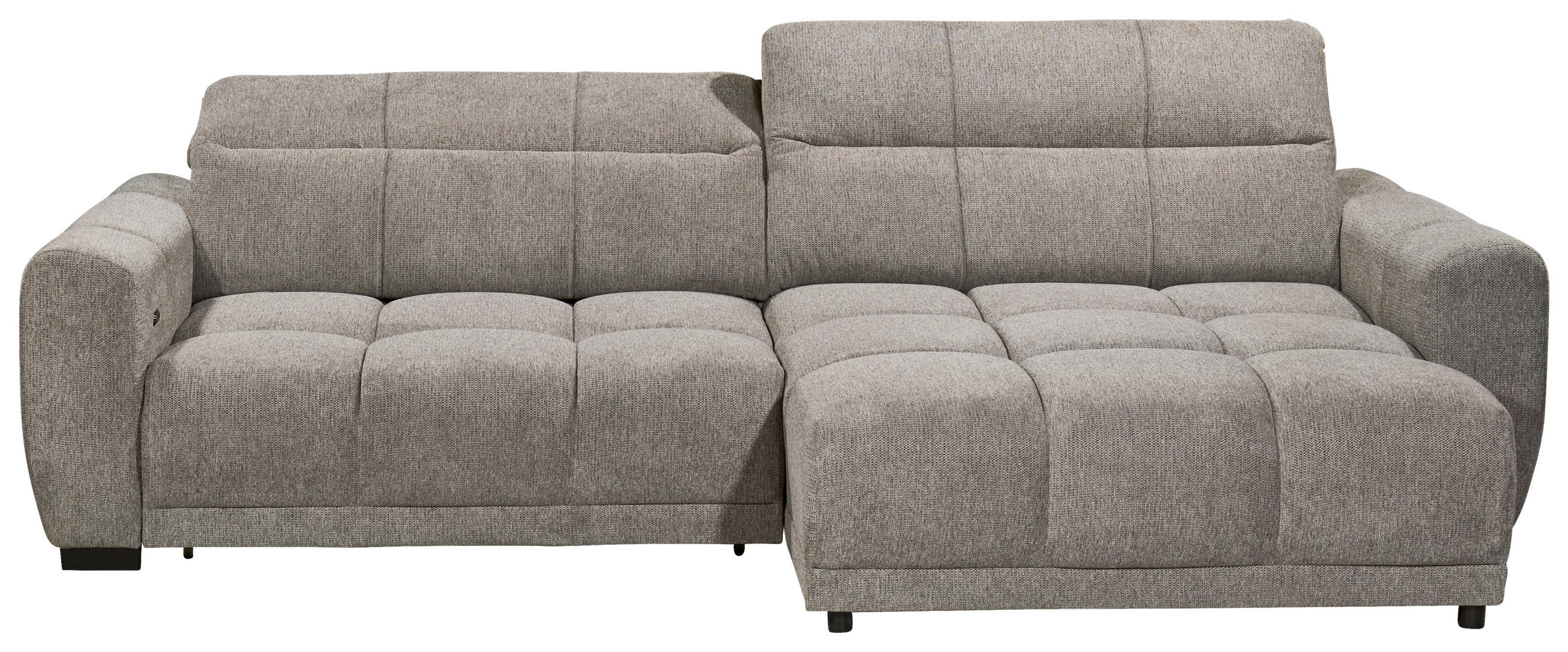 ECKSOFA HUNTER Taupe Mikrofaser  - Taupe/Schwarz, Basics, Kunststoff/Textil (297/170cm) - Livetastic