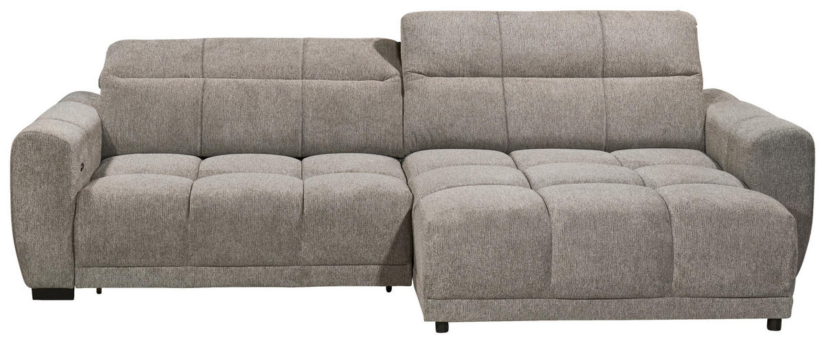 ECKSOFA HUNTER Taupe Mikrofaser  - Taupe/Schwarz, Basics, Kunststoff/Textil (297/170cm) - Livetastic