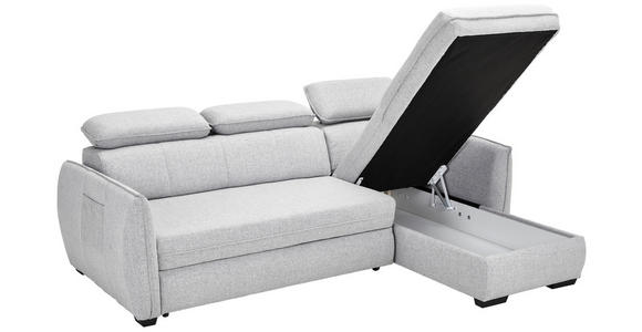 ECKSOFA in Flachgewebe Grau  - Schwarz/Grau, MODERN, Kunststoff/Textil (182/237cm) - Carryhome