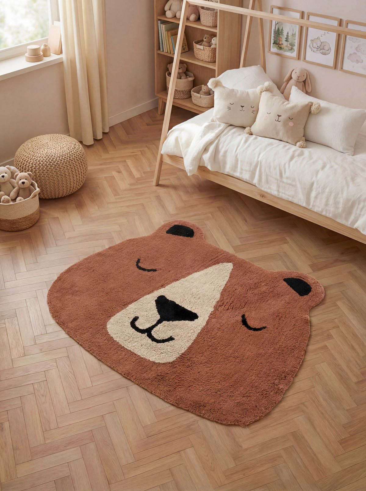 KINDERTEPPICH 101/120 cm Snuggle Benni Bär  - Braun, Basics, Kunststoff/Textil (101/120cm) - Hanse Home